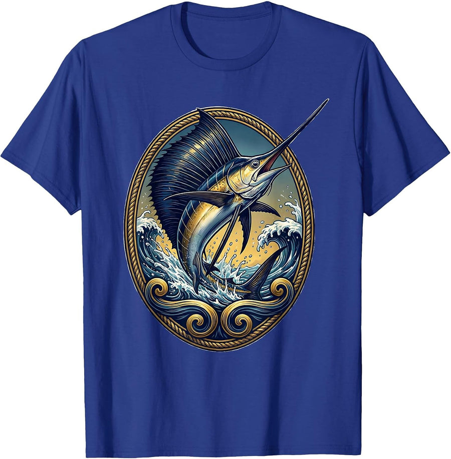 Gulf of America Sailfish Ocean Burst Graphic T-Shirt - Royal Blue