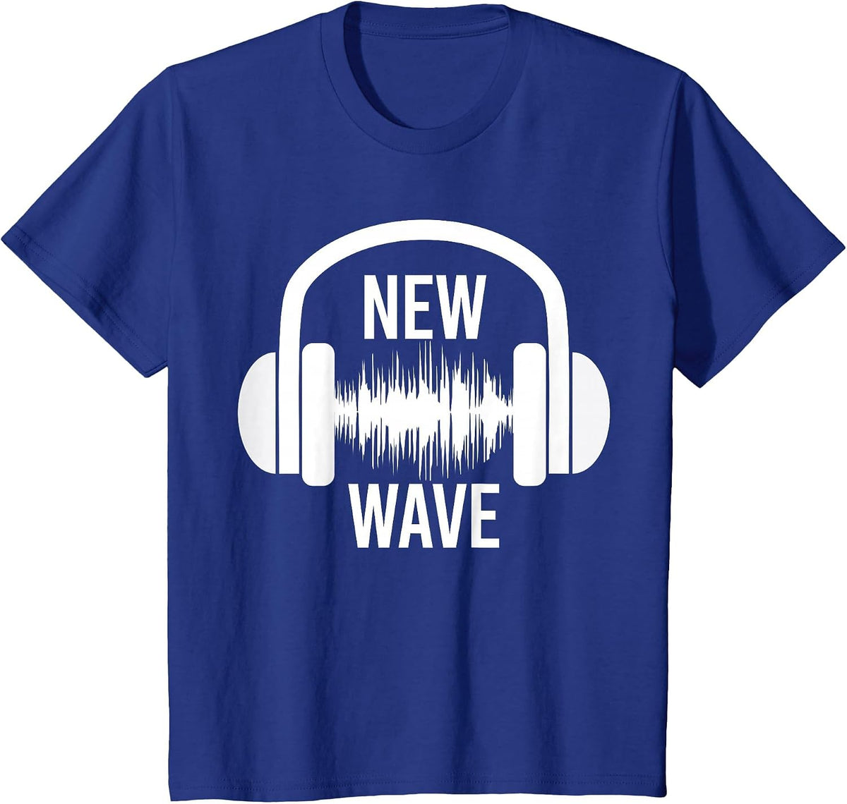 New Wave Headphone Music Graphic Design T-Shirt - Royal Blue