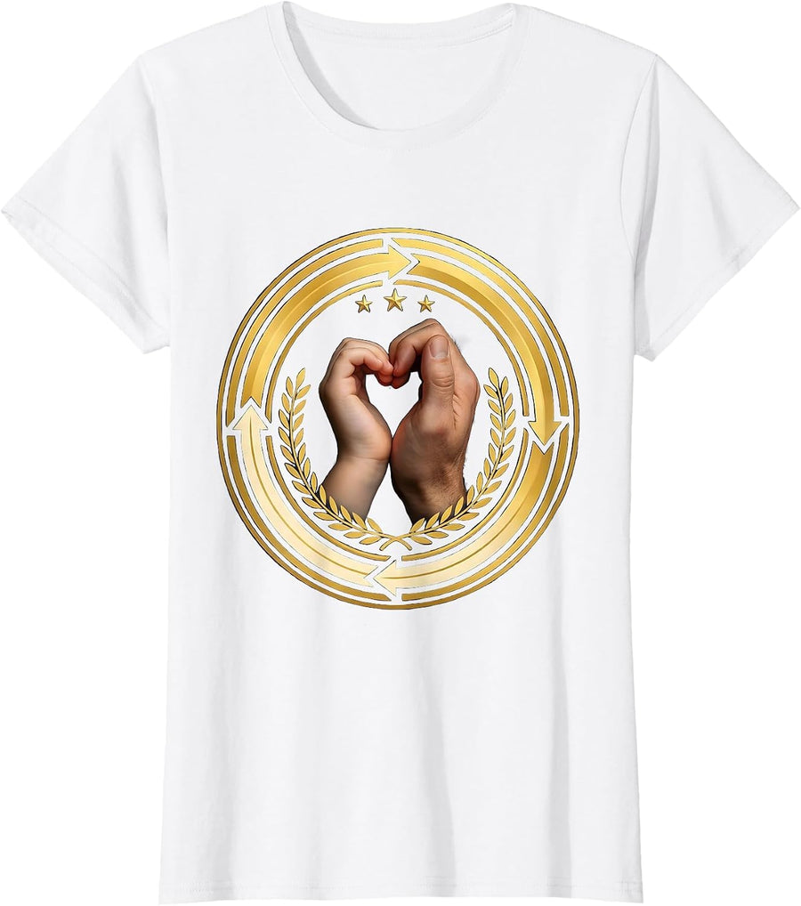 Women's Down Syndrome Awareness Small Hand in Large Hand T-Shirt - White