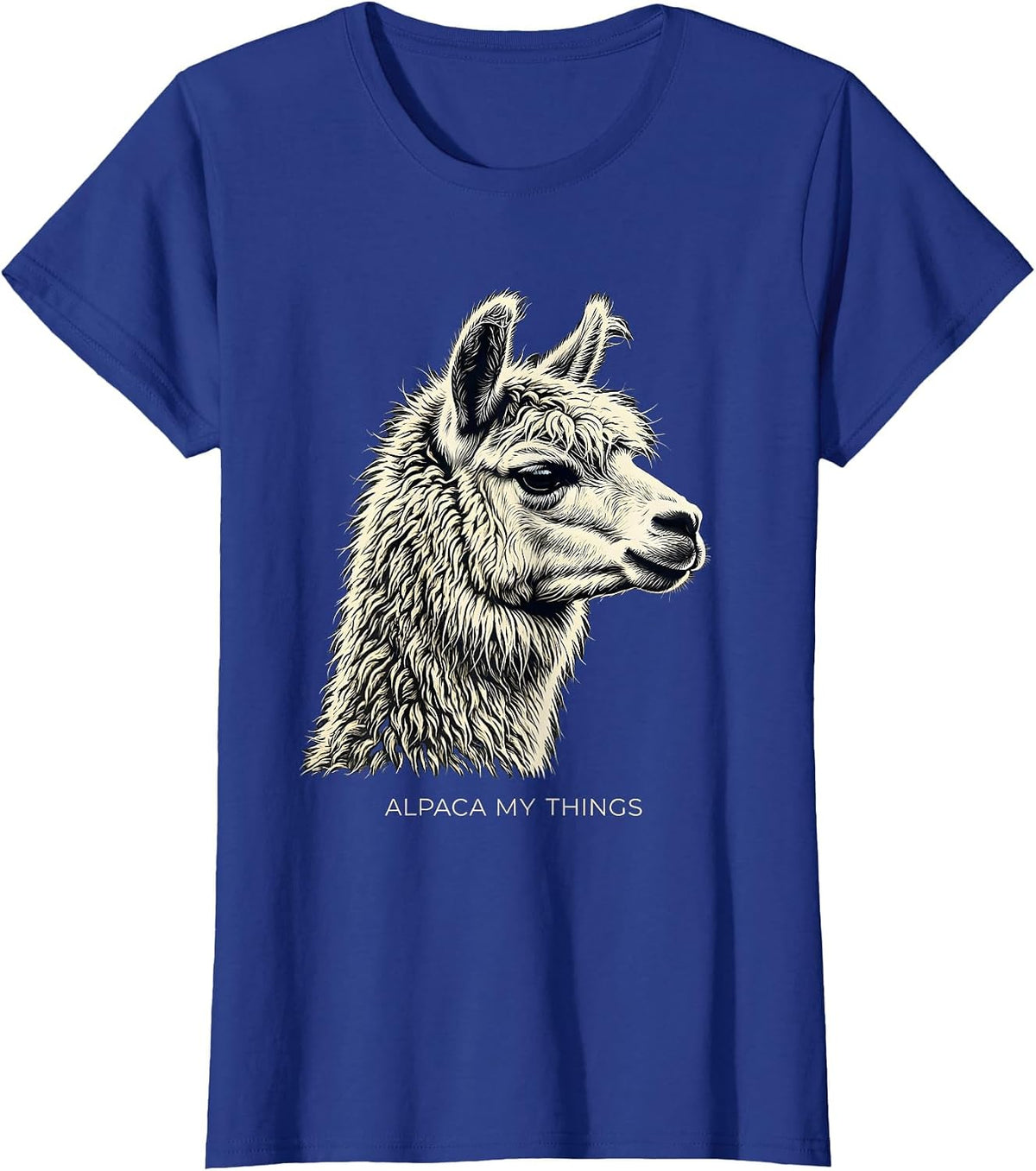 Women's Alpaca My Things Funny Alpaca Lover Casual Humor T-Shirt - Royal Blue