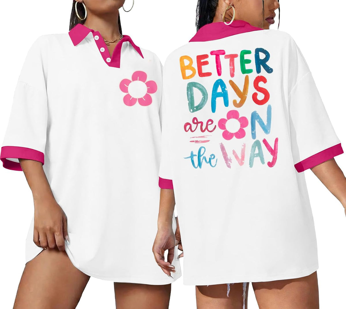 You Matter Shirt Women Teacher Mental Health Awareness Tee - White-stand Collar