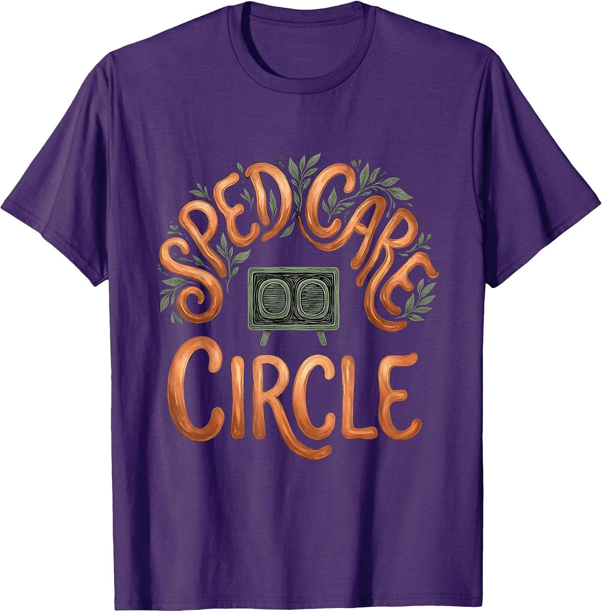 SPED Care Circle Boho Typography Special Education Teacher T-Shirt - Purple