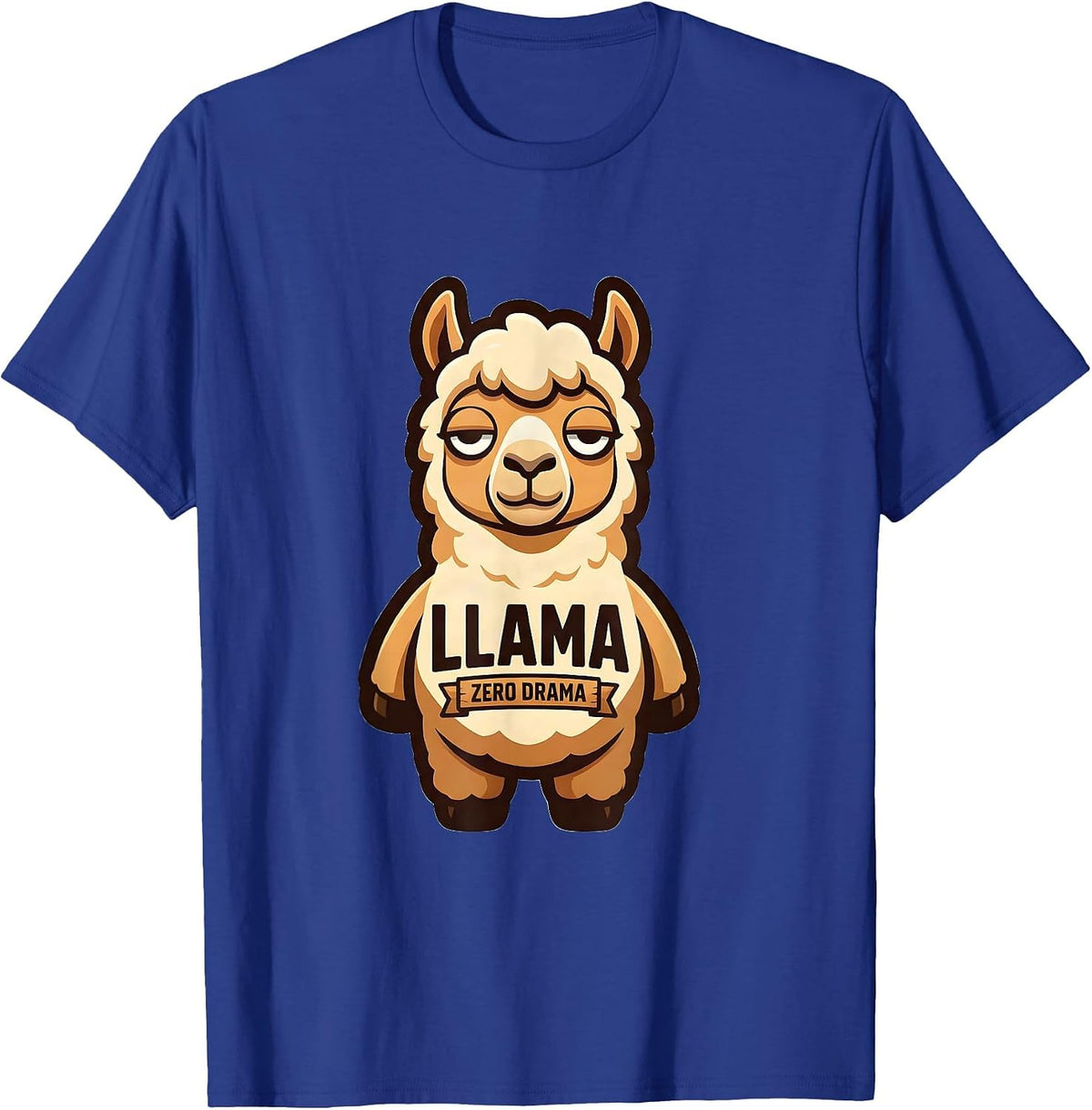 Men's Llama Zero Drama Funny Llama Lover Alpaca Enthusiast Novelty T-Shirt - Royal Blue
