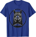 Alpaca Linocut Art Man Animal Lover Gift T-Shirt - Royal Blue