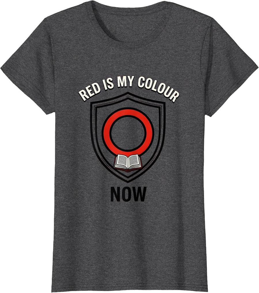 Women's Red Is My Colour Now Dyslexia Awareness Month School Red Day T-Shirt - Dark Heather Grey