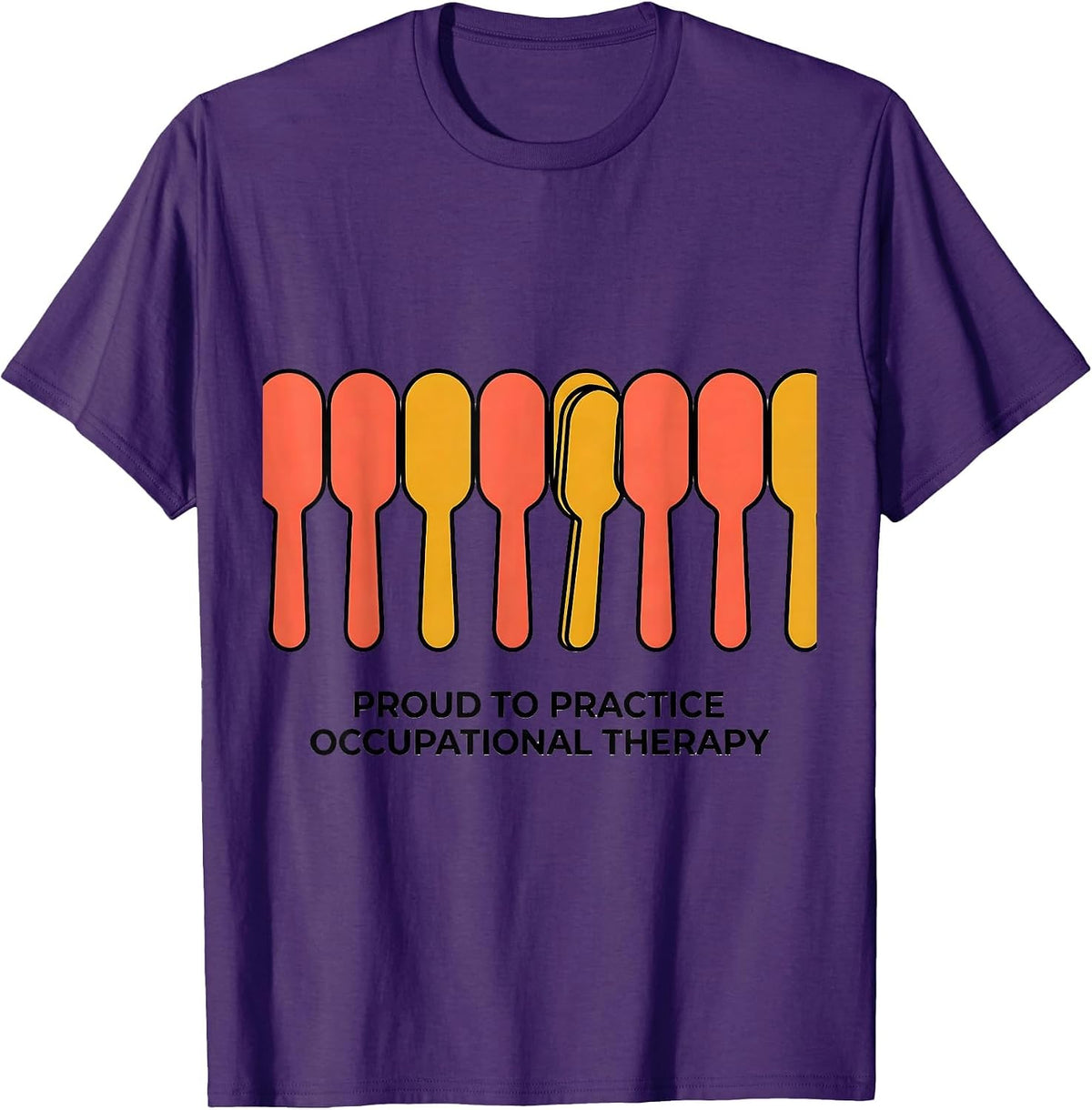Proud To Practice Occupational Therapy Geometric OT Humor T-Shirt - Purple