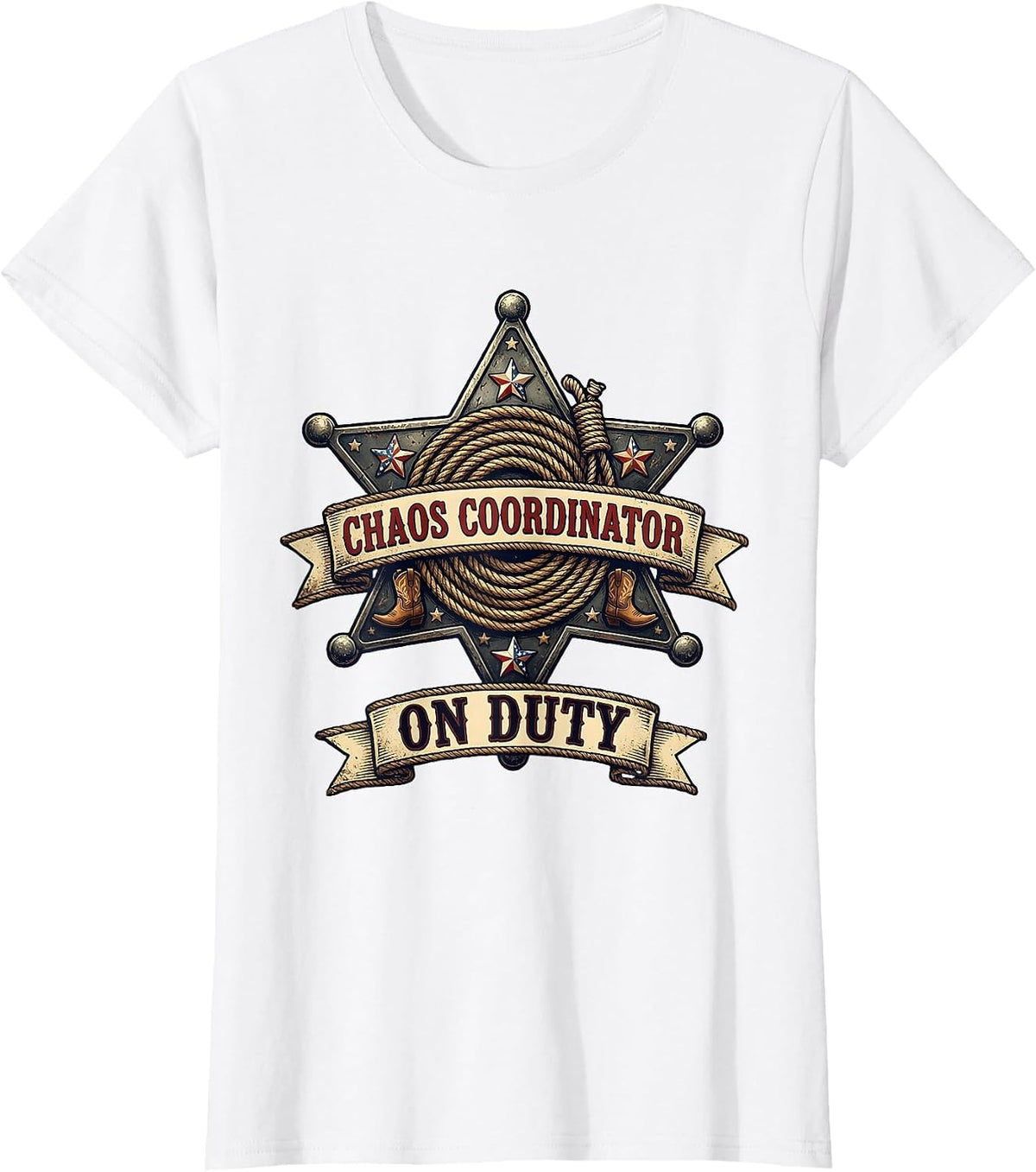 Chaos Coordinator On Duty Daycare Teacher Design T-Shirt - White
