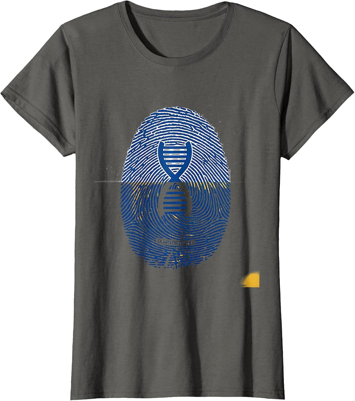 Women's Down Right Me Geometric Down Syndrome Awareness Family T-Shirt - Asphalt Grey