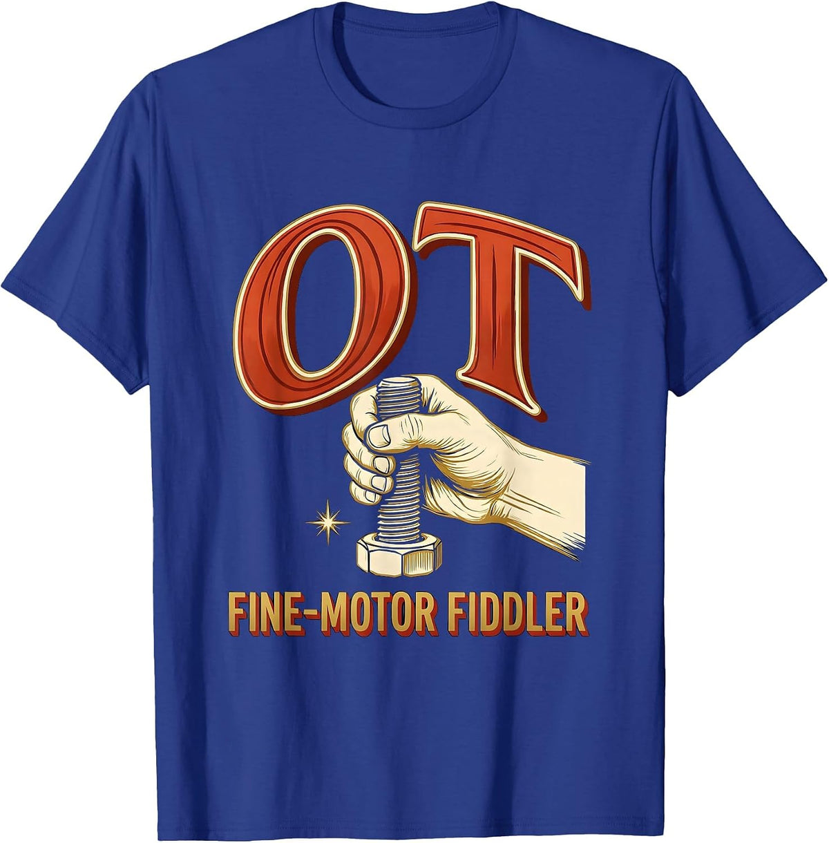 Men's OT Fine-Motor Fiddler Occupational Therapy OT Assistant T-Shirt - Royal Blue