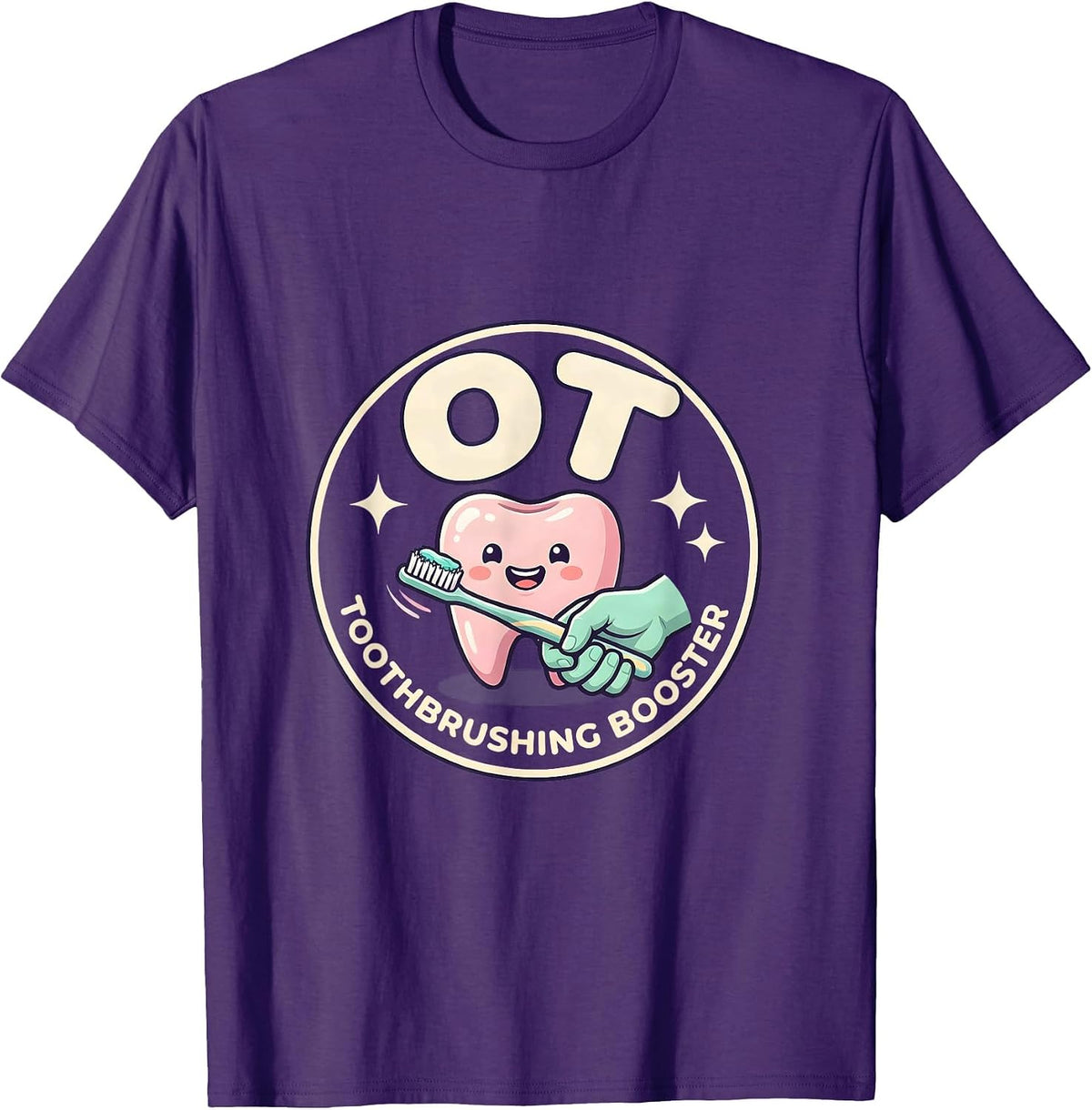 OT, Toothbrushing Booster Cute Occupational Therapy OT T-Shirt - Purple