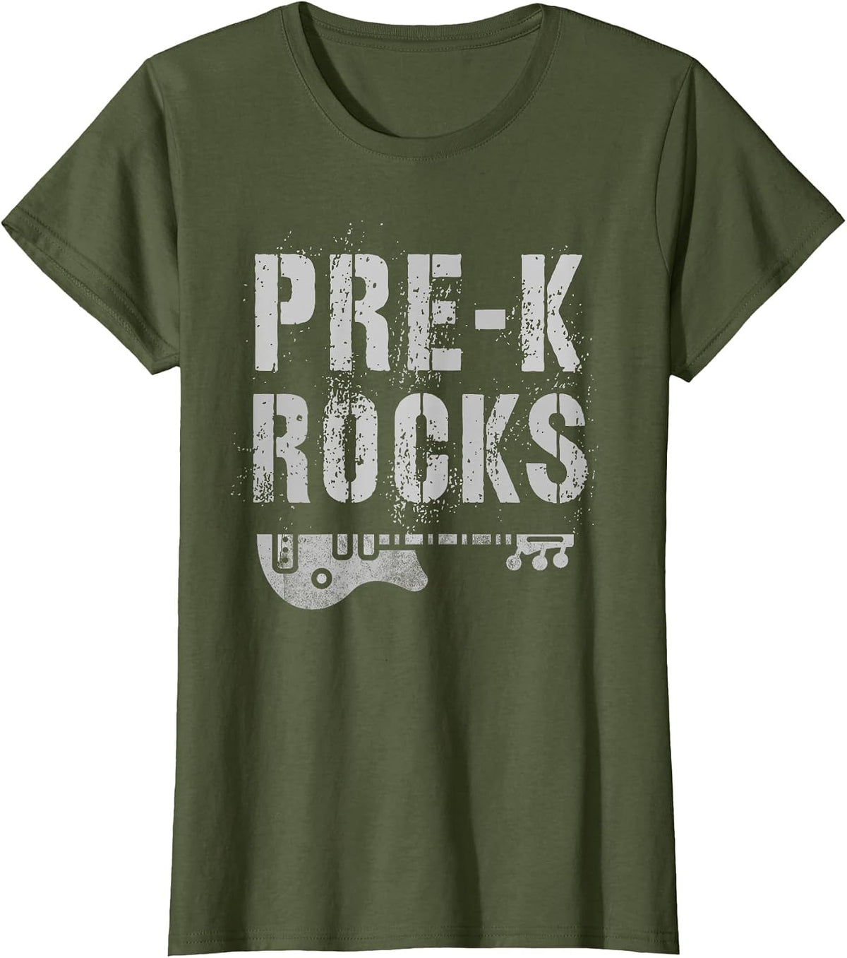 PRE-K Rocks Teacher Cute Little Rockstar Team Ready to Crush T-Shirt - Olive Green