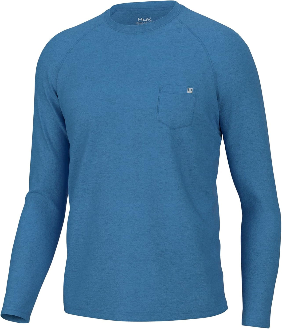 HUK Men's Waypoint Long Sleeve Shirt, Performance Fishing Tee for Men - Azure Blue