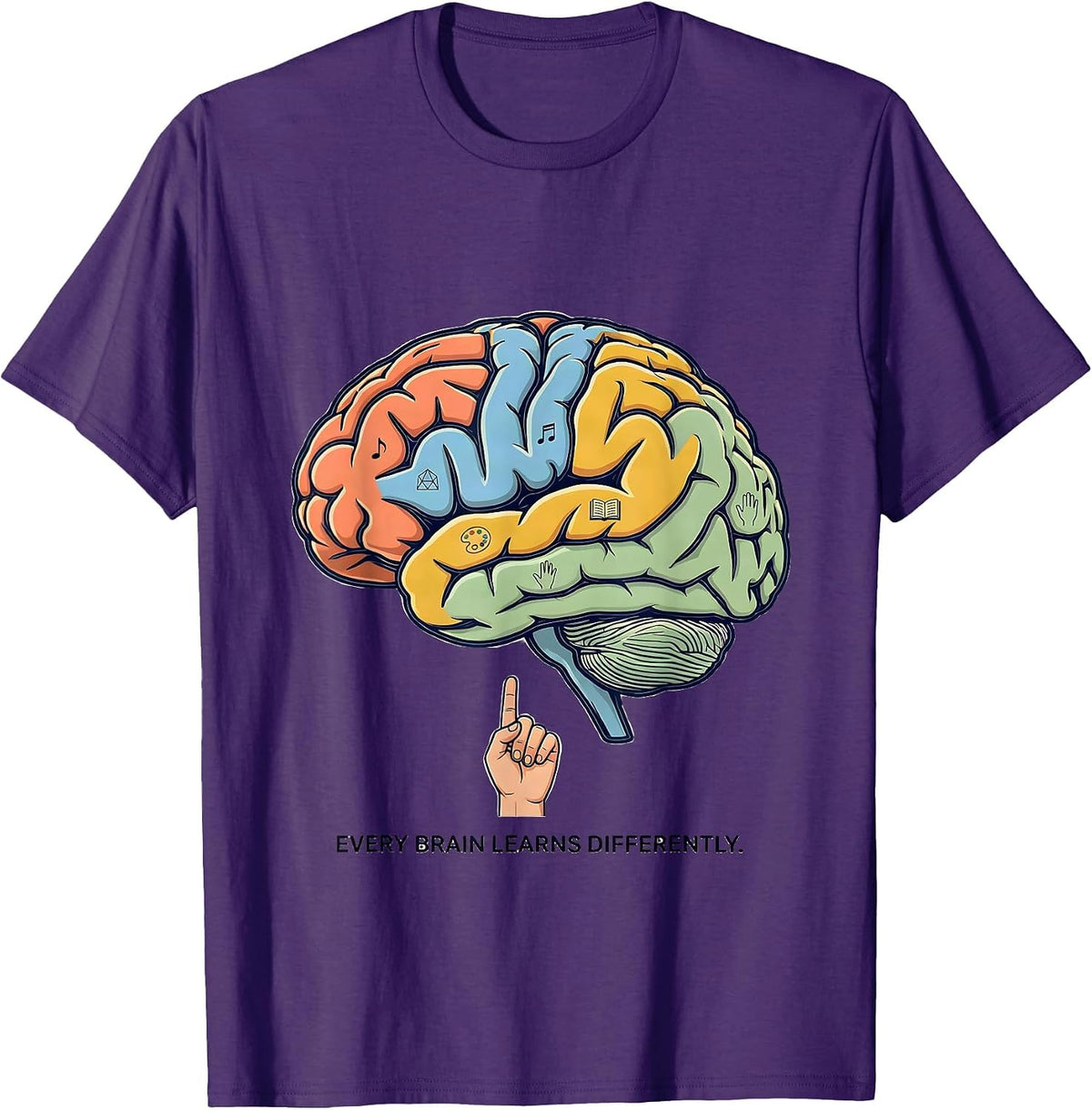 Every Brain Learns Differently Special Ed Teacher T-Shirt - Purple