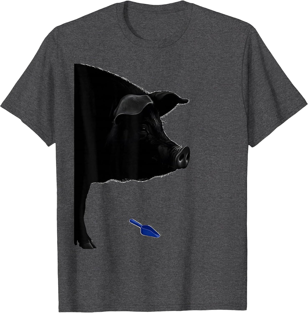 Men's Monumental Pet Pig Silhouette Funny Guinea Pig Lover T-Shirt - Dark Heather Grey
