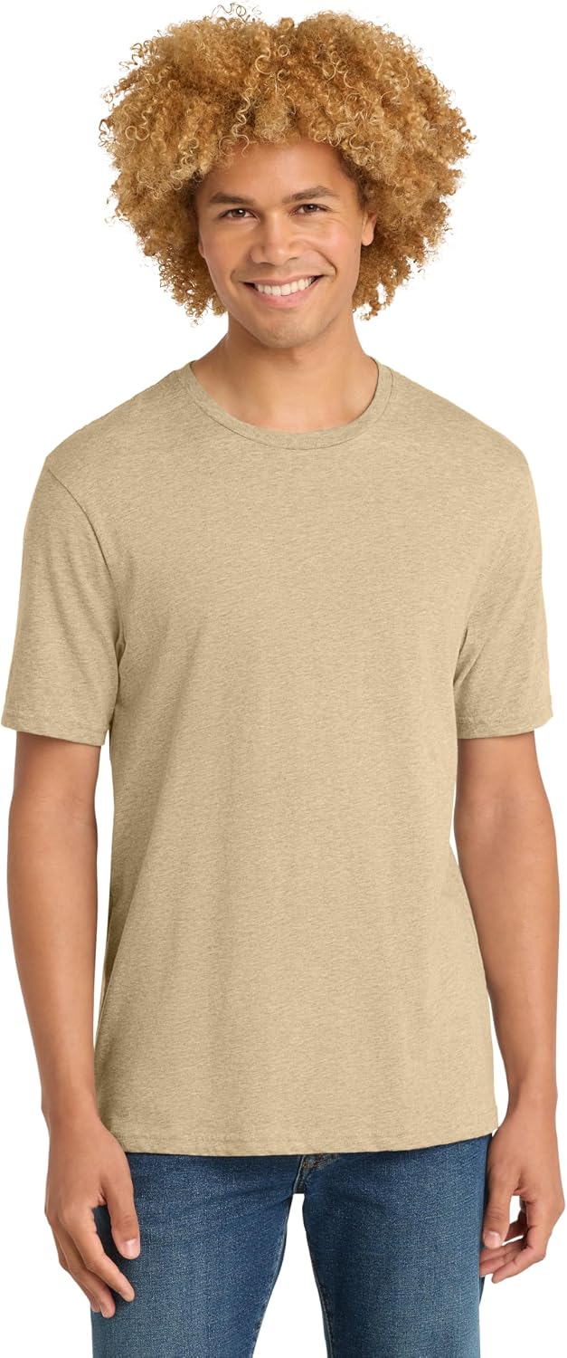 District Perfect Weight Tee - Stylish Casual Short Sleeve T-Shirt for Men & Women, Soft Cotton - Heathered Latte