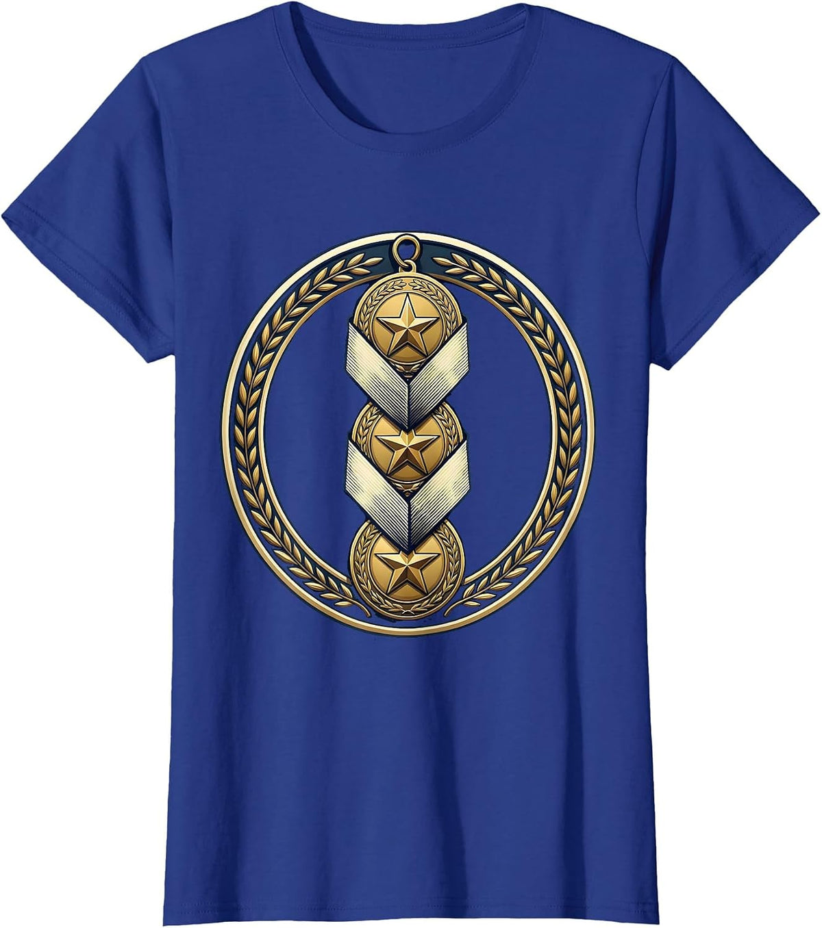 Women's Sped Teacher Patience Medals Graphic Design T-Shirt - Royal Blue