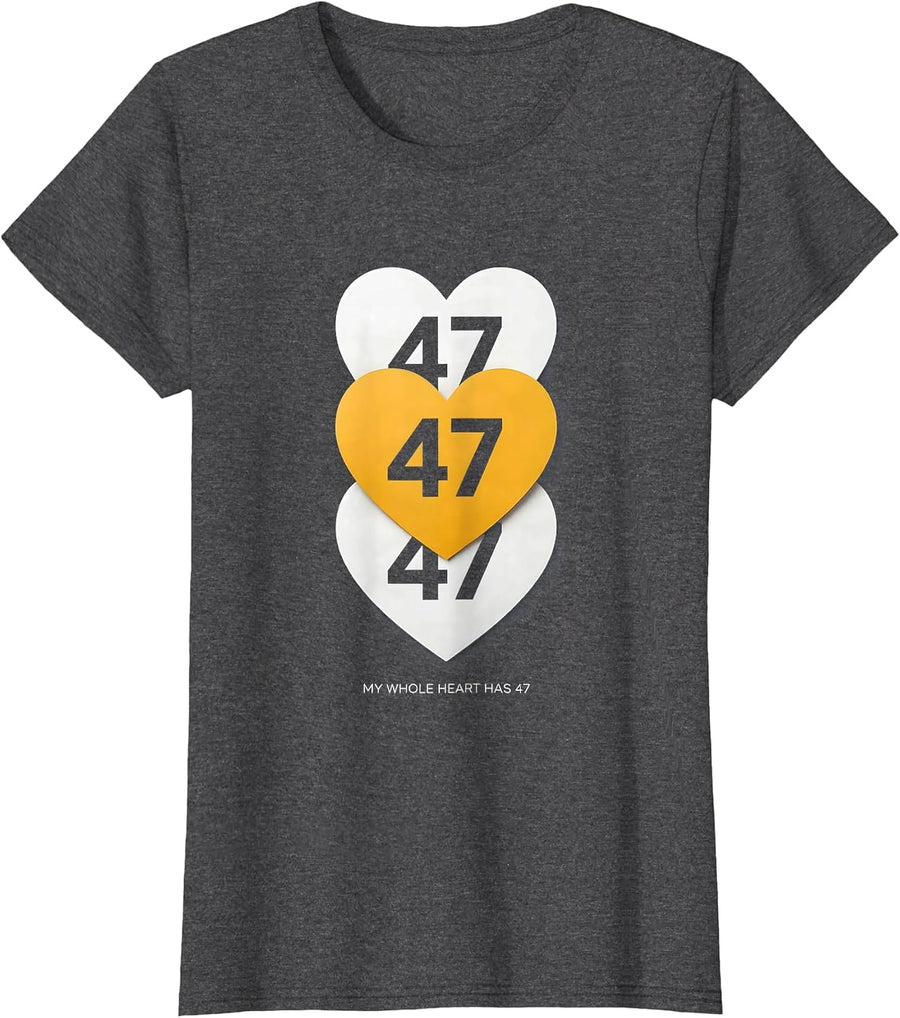 Women's My Whole Heart Has 47 Down Syndrome Awareness Extra T-Shirt - Dark Heather Grey