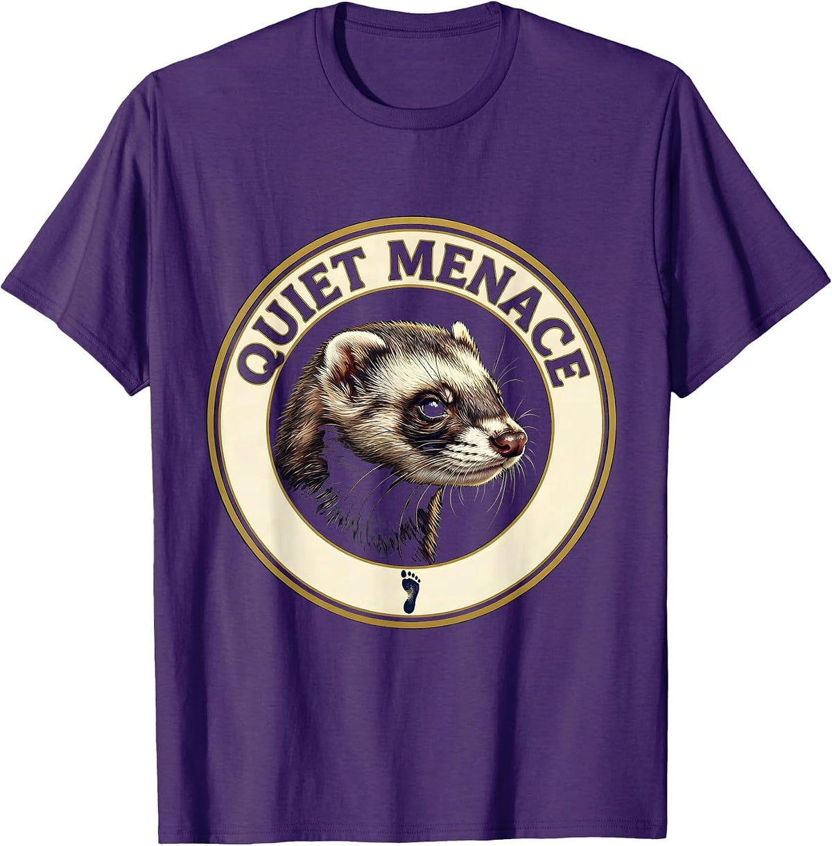 Men's Quiet Menace Ferret Lover Funny Ferret Owner Gift T-Shirt - Purple