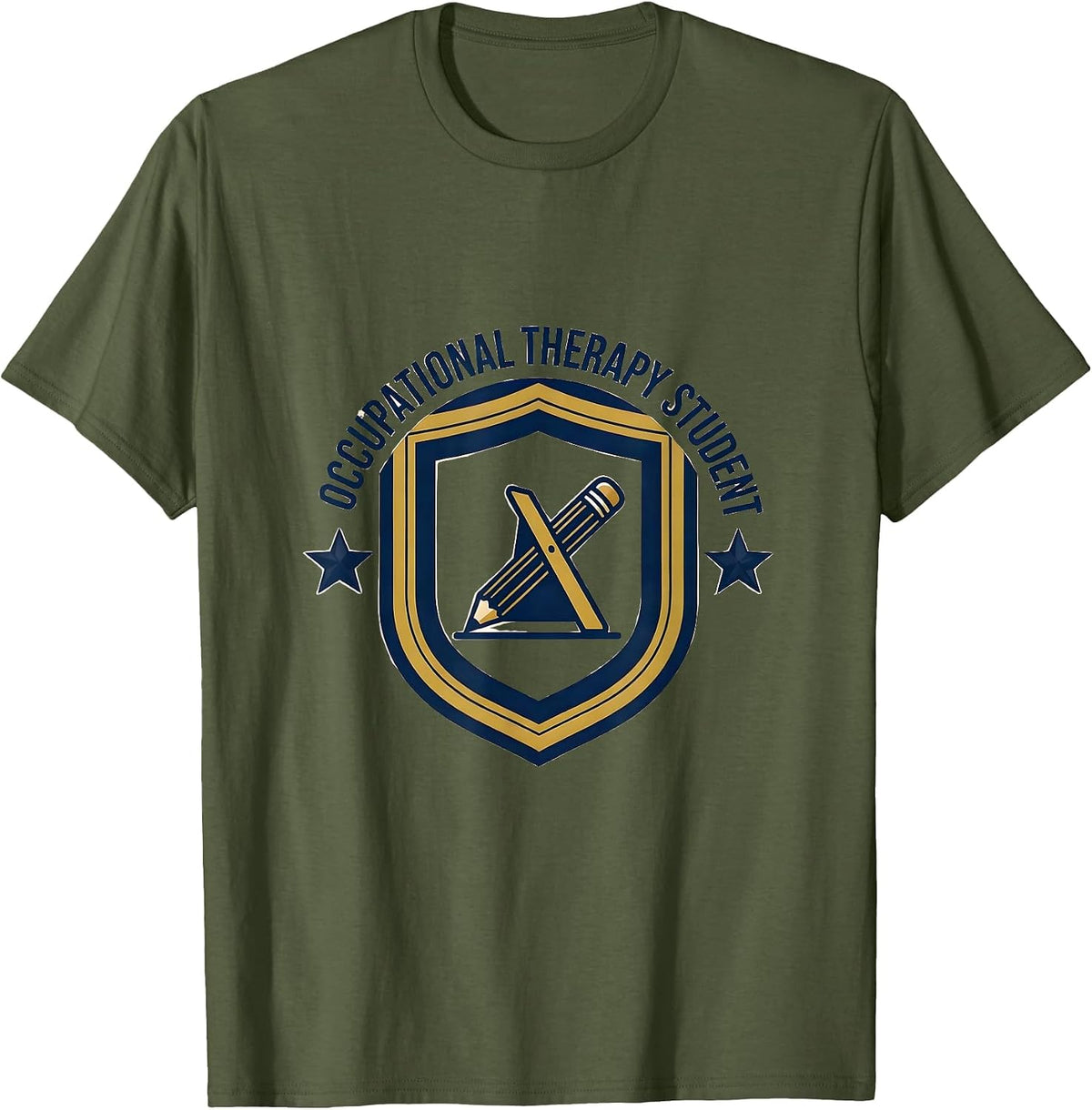 Occupational Therapy Student Retro Emblem Pediatric T-Shirt - Olive Green