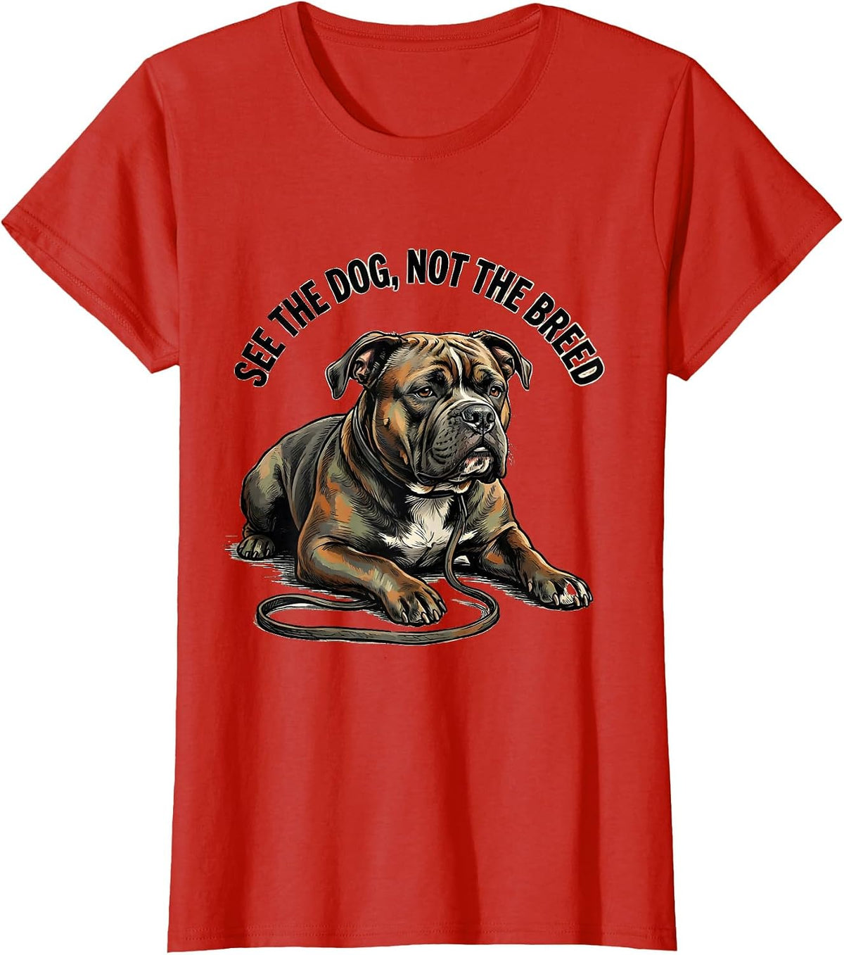 See The Dog, Not The Breed Funny Pit Bull Lover Awareness T-Shirt - Red