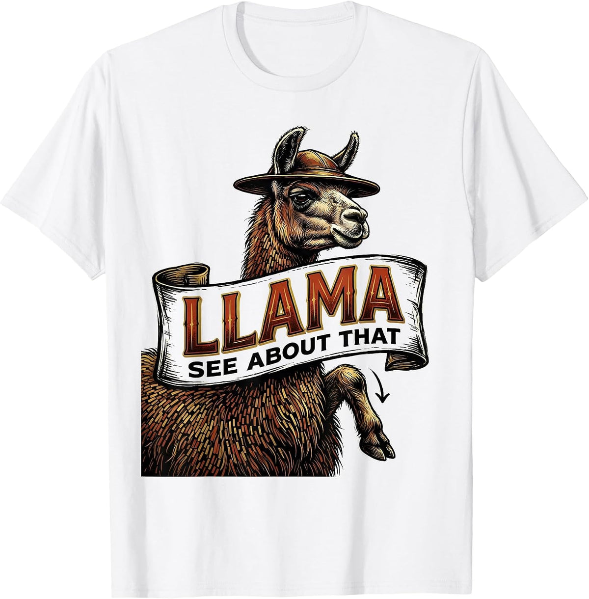 Men's Llama See About That Funny Alpaca Lover Animal Humor T-Shirt - White