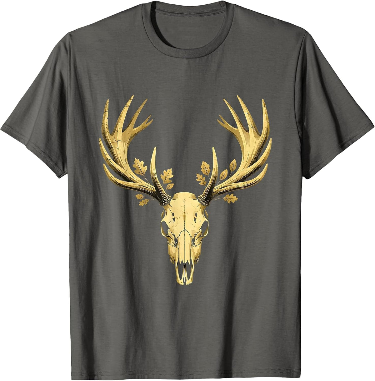 Elk Bugling in Autumn Forest Clearing T-Shirt - Asphalt Grey