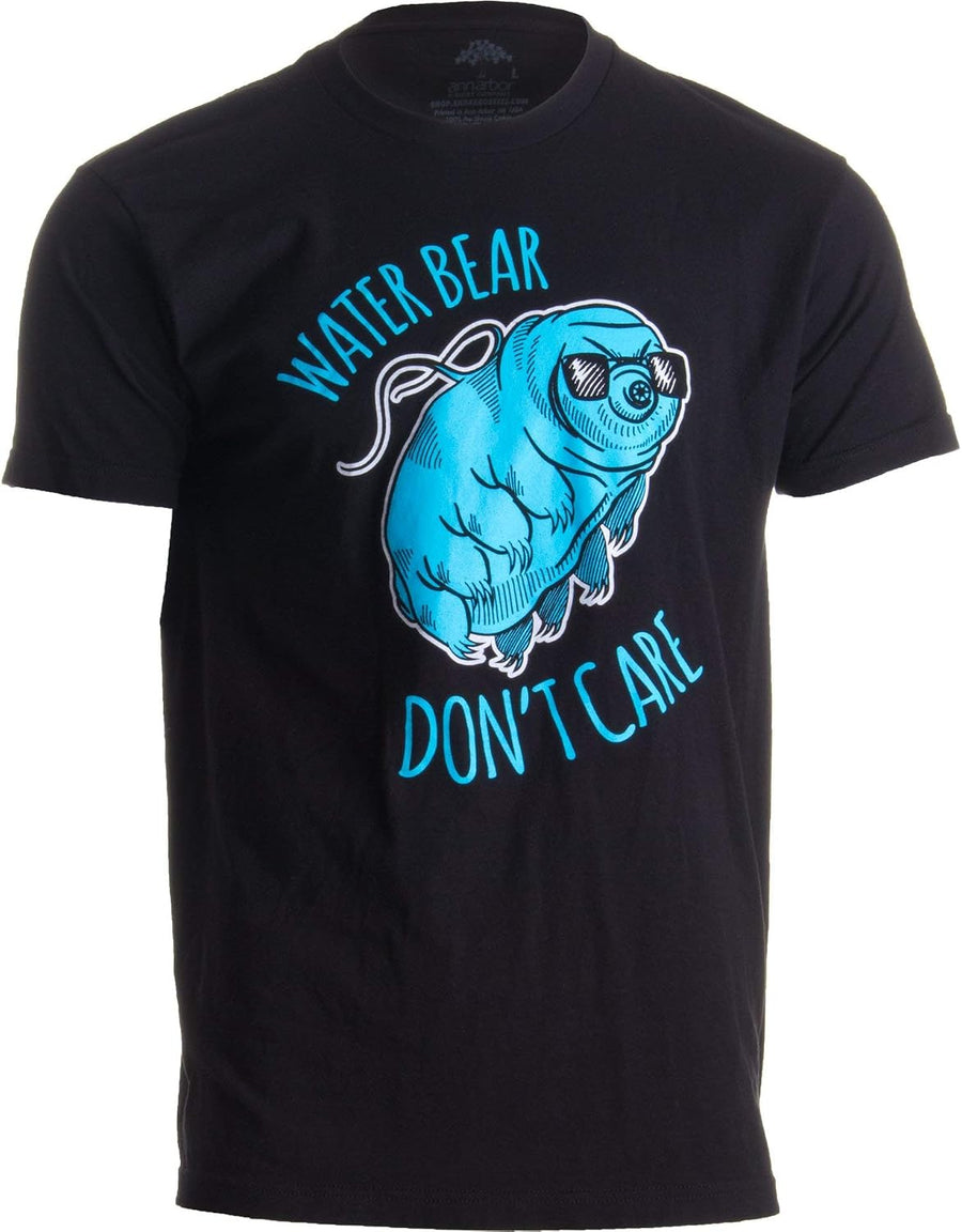 Water Bear Don't Care | Funny Tardigrade Microbiology Waterbear Science T-Shirt - Black