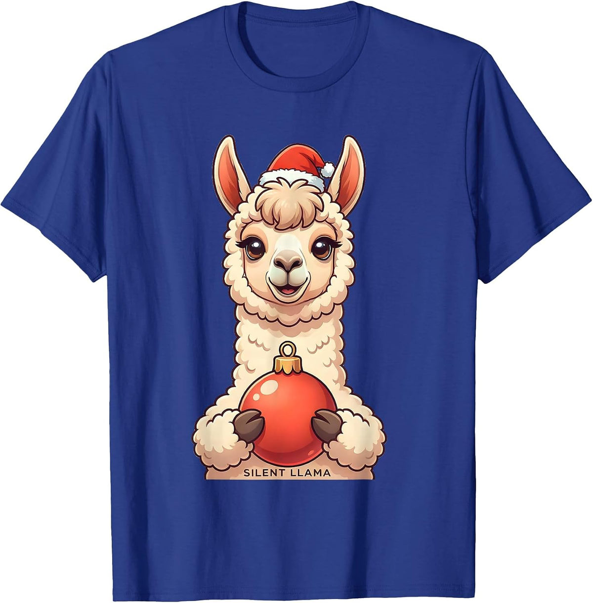 Silent Llama Cute Kawaii Christmas Llama Lover Gift T-Shirt - Royal Blue