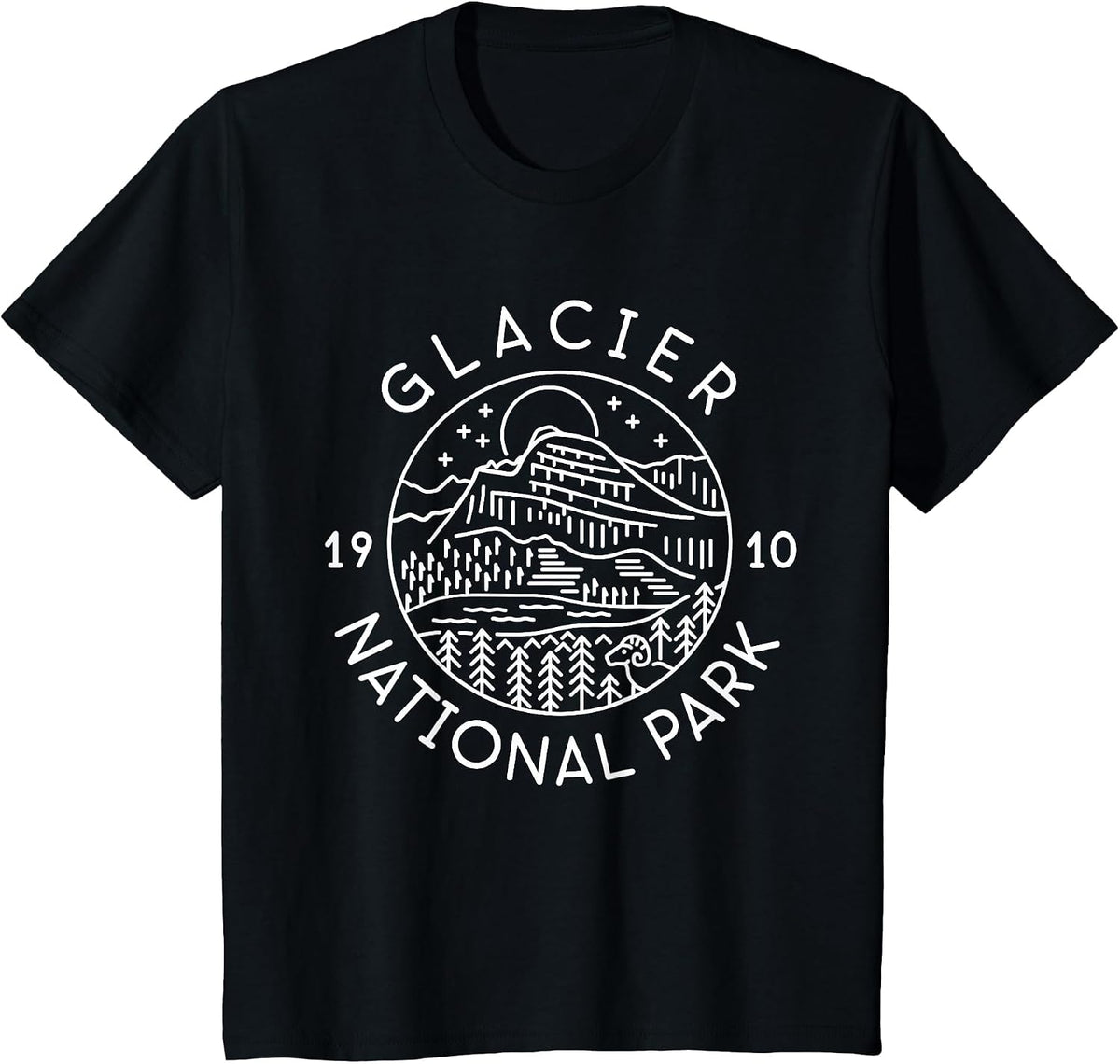 Glacier National Park 1910 Montana T-Shirt - Black