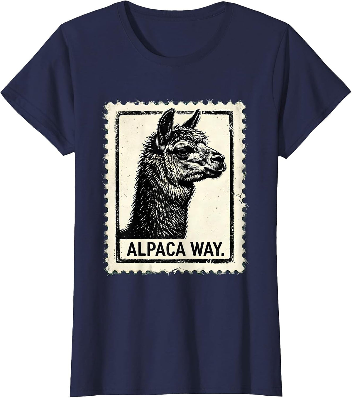 Women's Alpaca Way Funny Alpaca Lover Animal Humor Novelty T-Shirt - Navy Blue