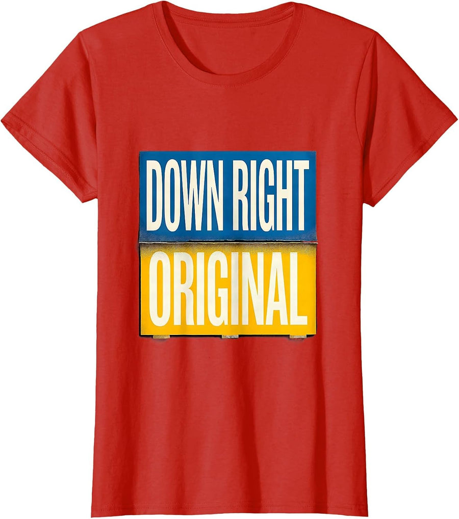 Women's Down Right Original Heartfelt Down Syndrome Awareness Family T-Shirt - Red