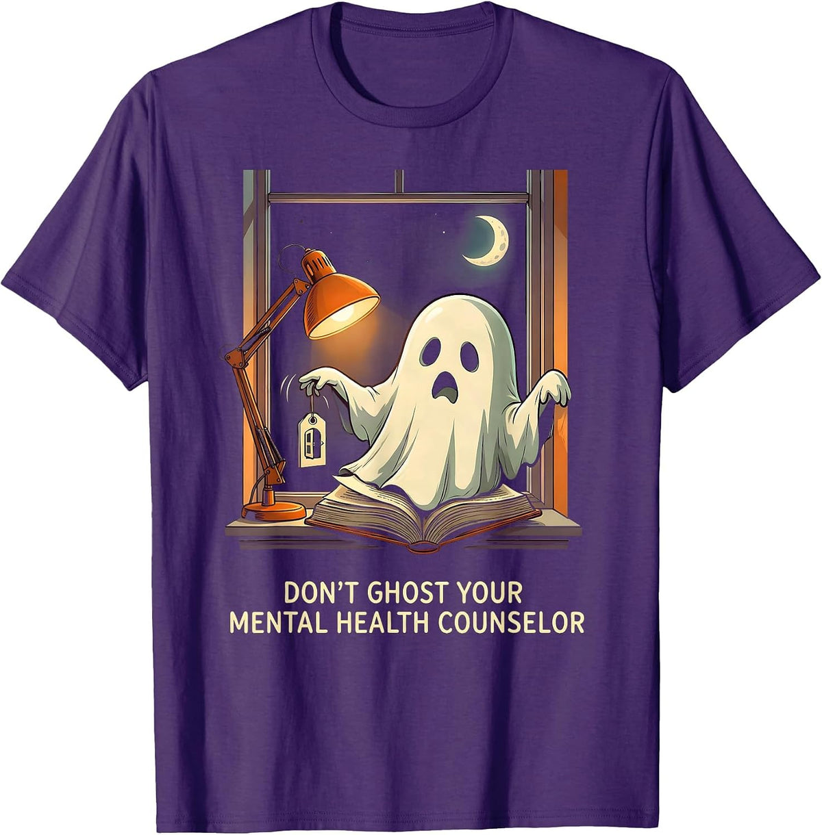Don't Ghost Your Mental Health Counselor Funny Halloween T-Shirt - Purple