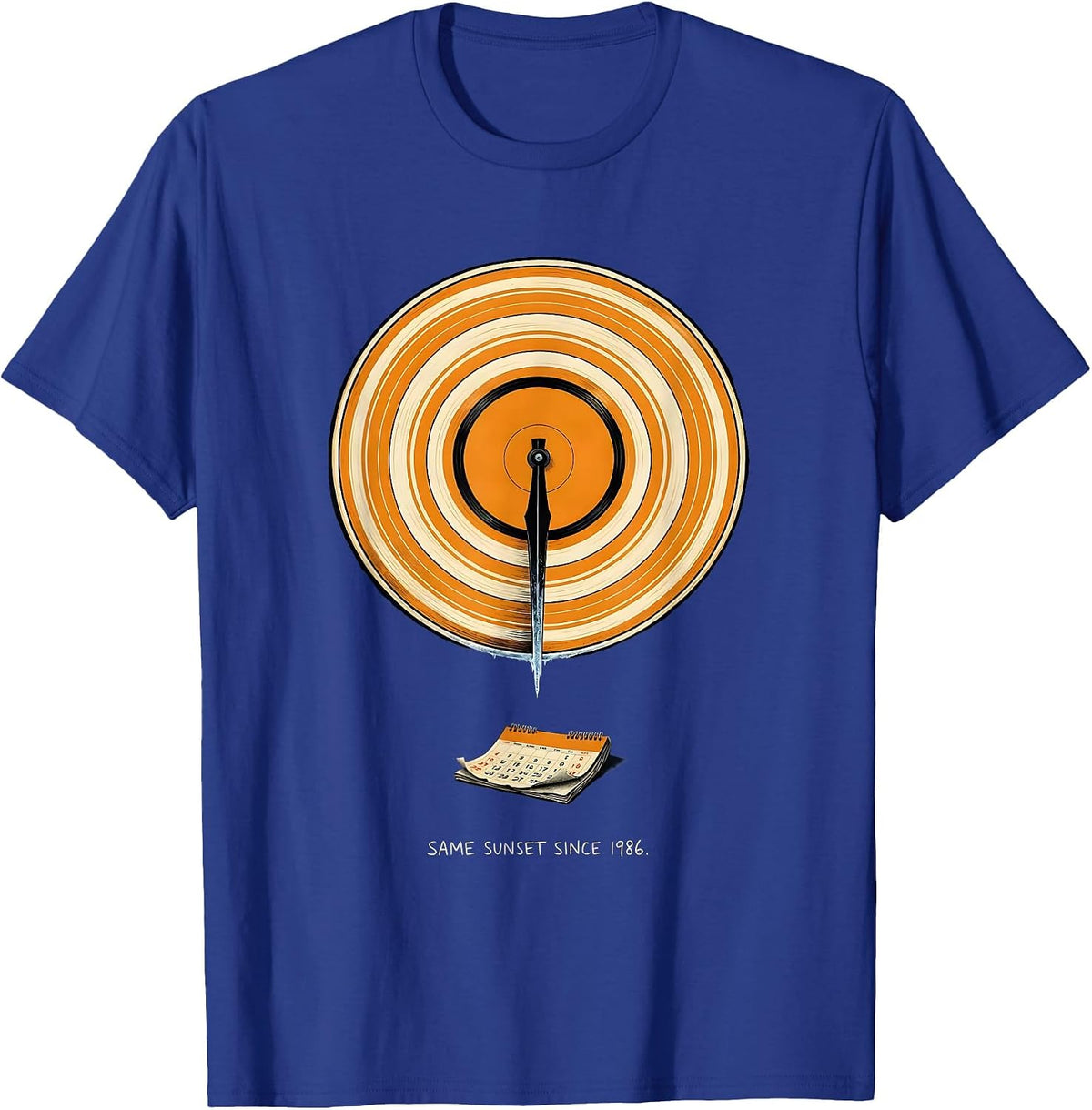 Same Sunset Since 1986 Retro 80s Synthwave Nostalgia T-Shirt - Royal Blue