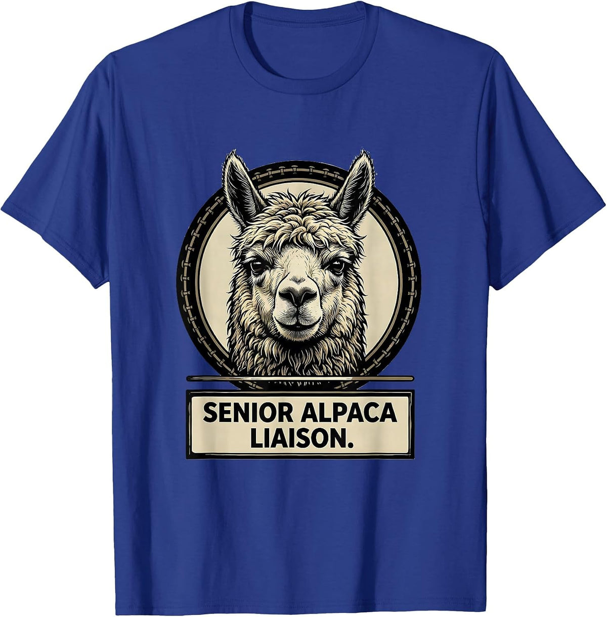 Senior Alpaca Liaison Funny Alpaca Lover Gift T-Shirt - Royal Blue