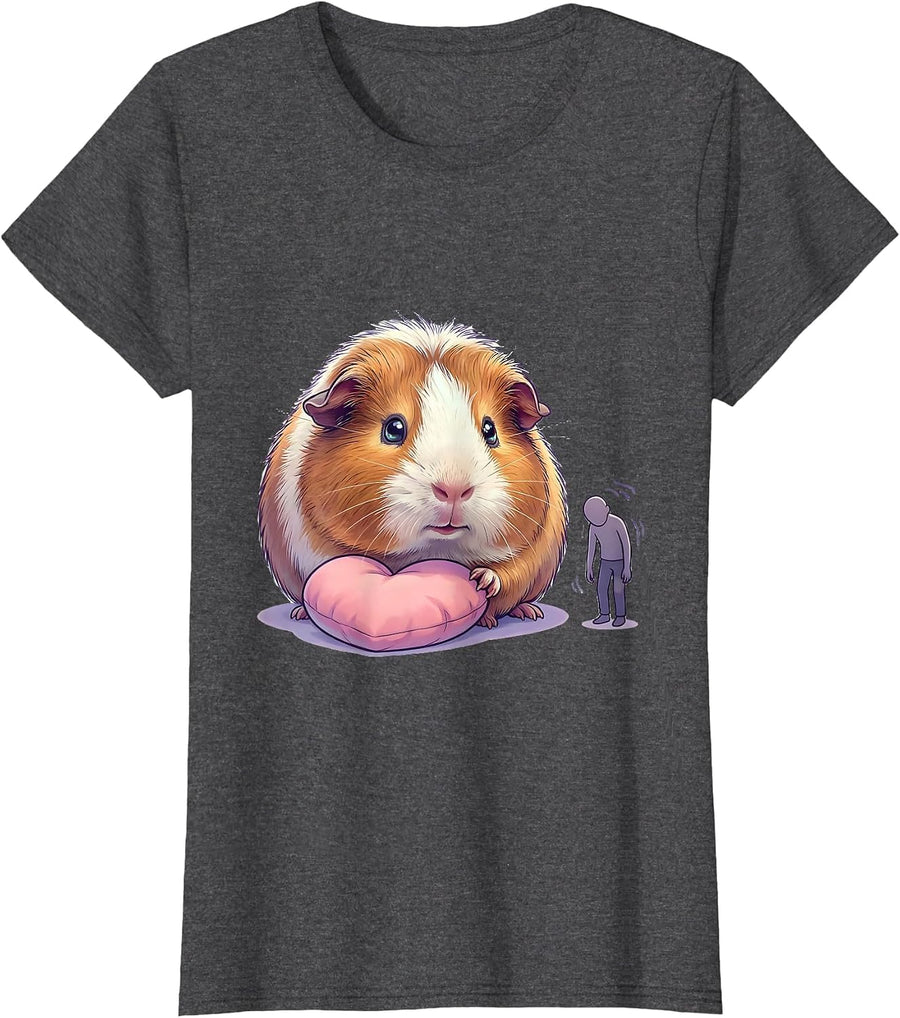 Women's Guinea Pig Happy Humans Head Hurt Cute Kawaii Pet Lover T-Shirt - Dark Heather Grey