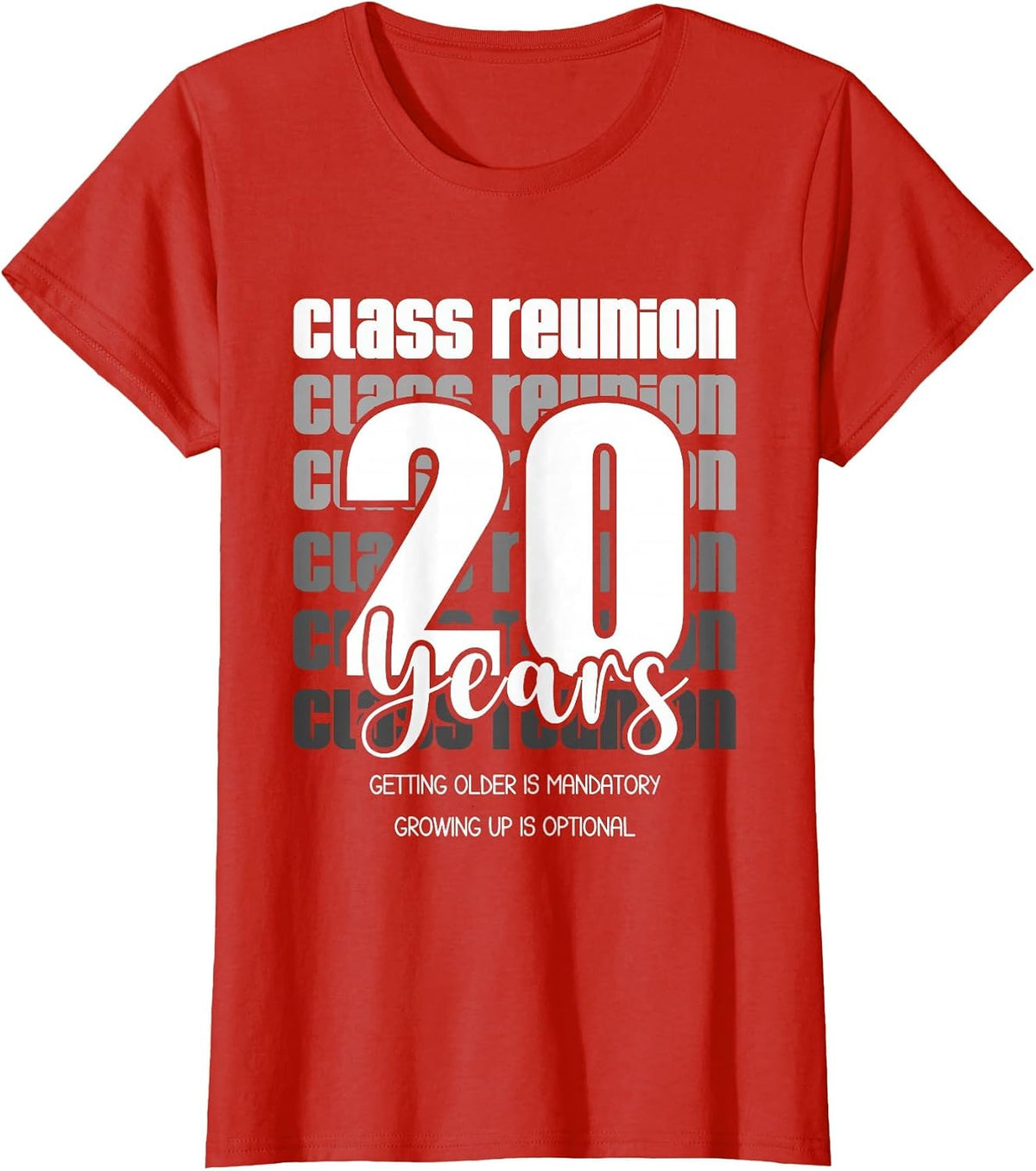 Class Reunion 20 Years 20th Celebration Tees T-Shirts for Classmates Friends Matching Party - Red