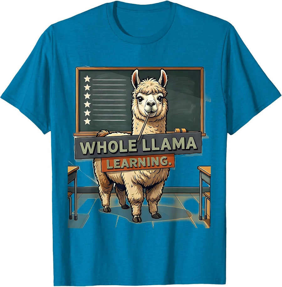 Whole Llama Learning Funny Llama Alpaca Pun Gift for Nana T-Shirt - Sapphire Blue