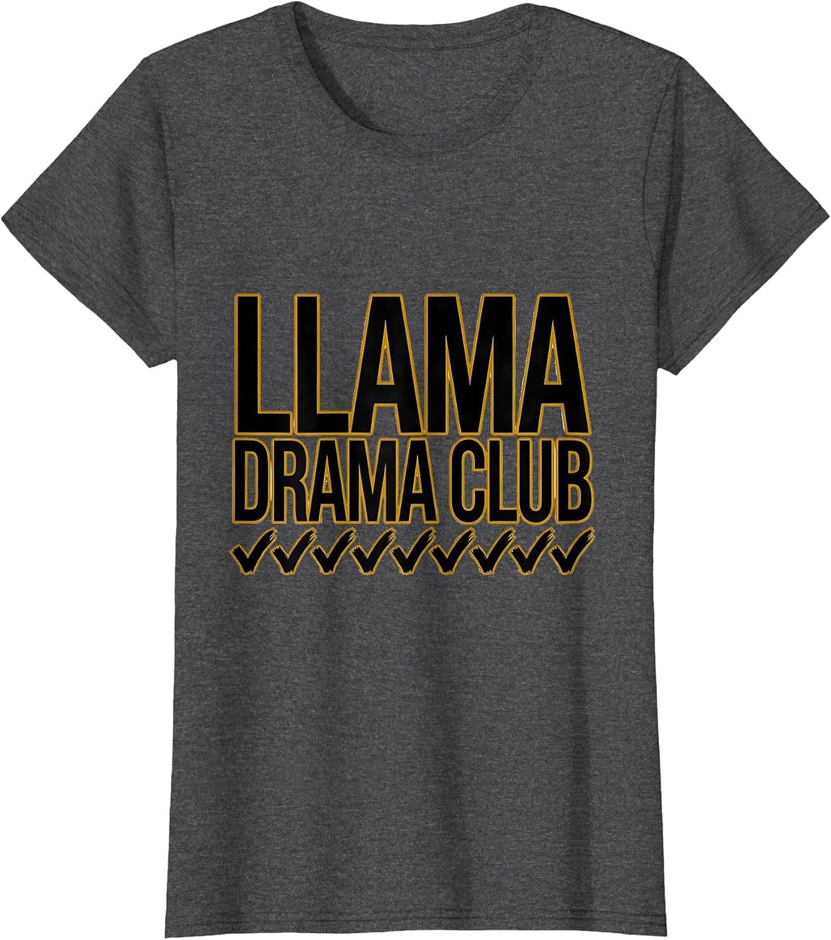 Women's Llama Drama Club Funny Llama Lover Gift T-Shirt - Dark Heather Grey