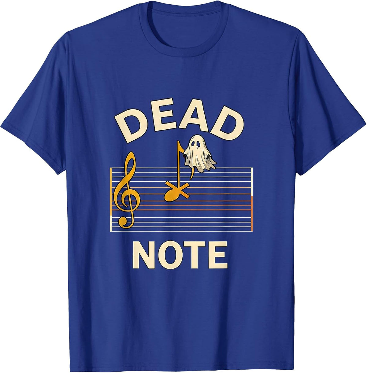 Dead Note Ghost Musician Music Teacher Halloween Humor T-Shirt - Royal Blue