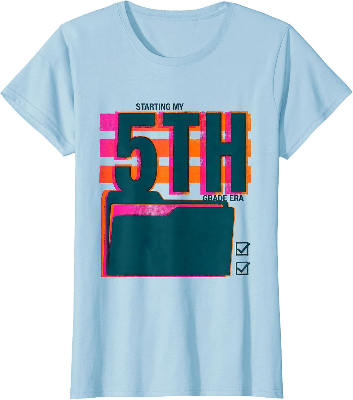 Starting My Fifth Grade Era Girl Tie Dye Back to School T-Shirt - Baby Blue