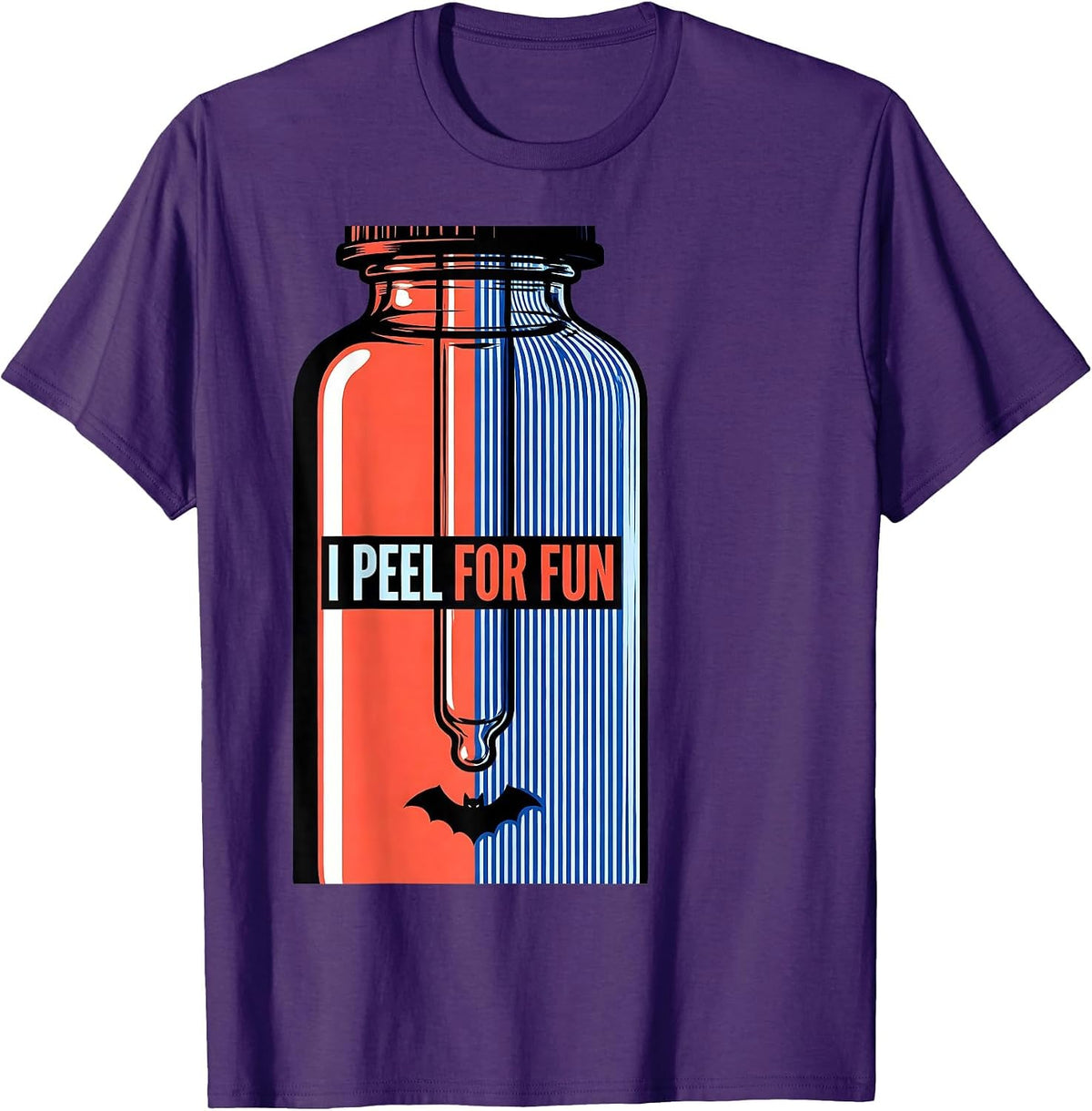 Men's I Peel For Fun Split Glam Dermatology Halloween Humor T-Shirt - Purple