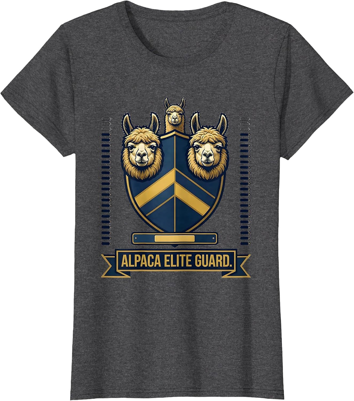 Women's Alpaca Elite Guard Funny Alpaca Lover Animal Humor Gift T-Shirt - Dark Heather Grey