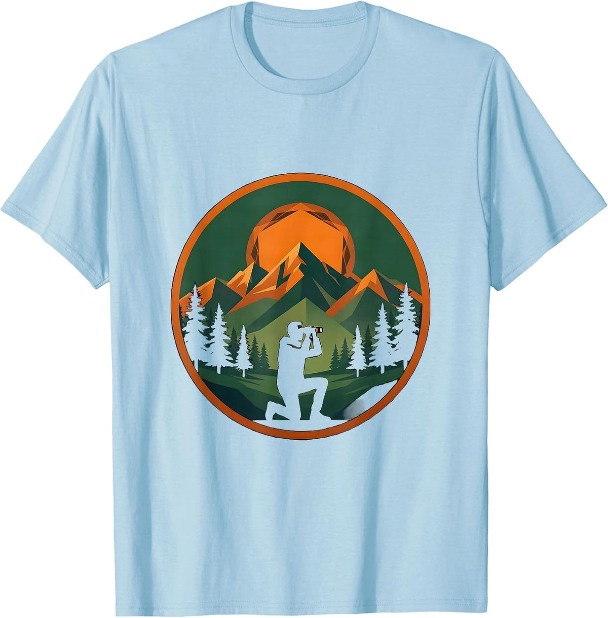 Men's Camo Hunter Glassing Ridge Hunting Graphic T-Shirt - Baby Blue