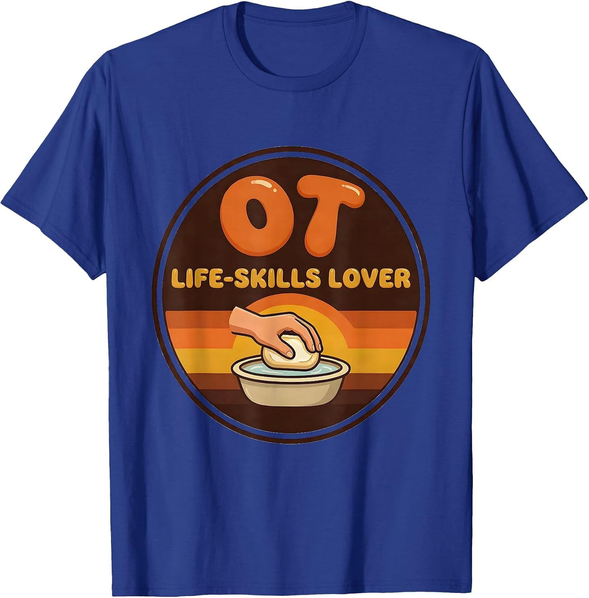 OT, Life-Skills Lover Retro Occupational Therapy T-Shirt - Royal Blue