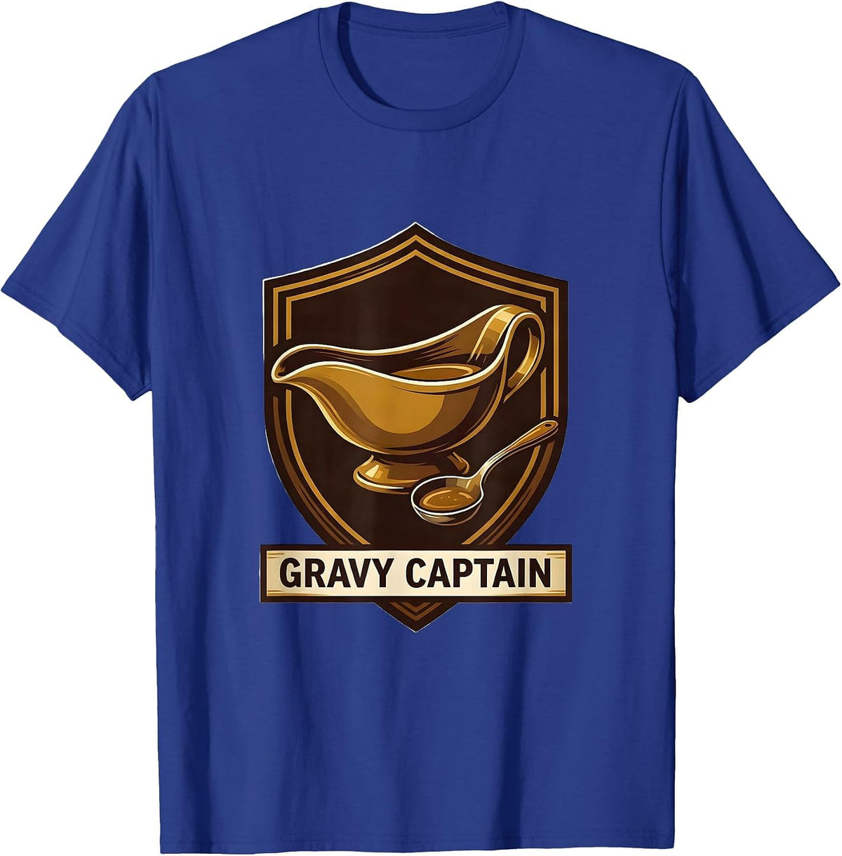 Men's Gravy Captain Funny Friendsgiving Crew Matching Group Humor T-Shirt - Royal Blue