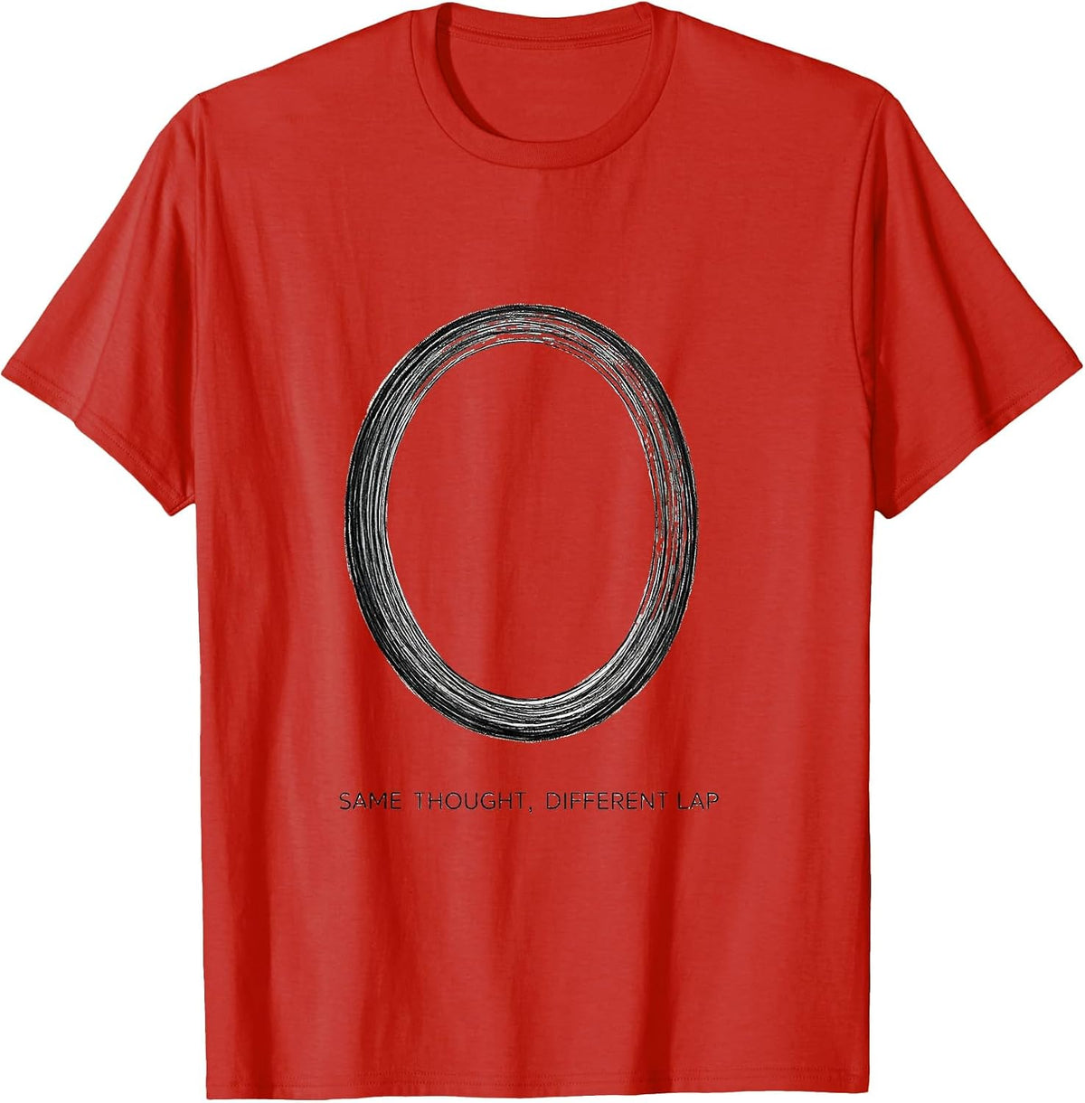 Men's Same Thought Different Lap Minimalist Mental Health T-Shirt - Red