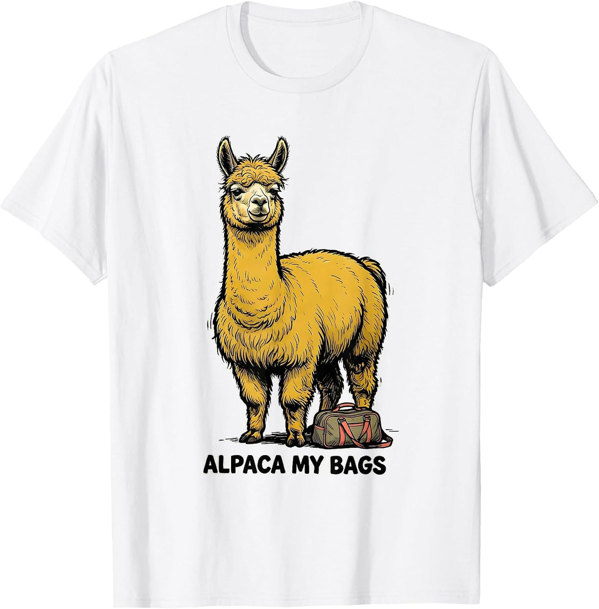 Men's Alpaca My Bags Funny Alpaca Humor Animal Lover Gift T-Shirt - White