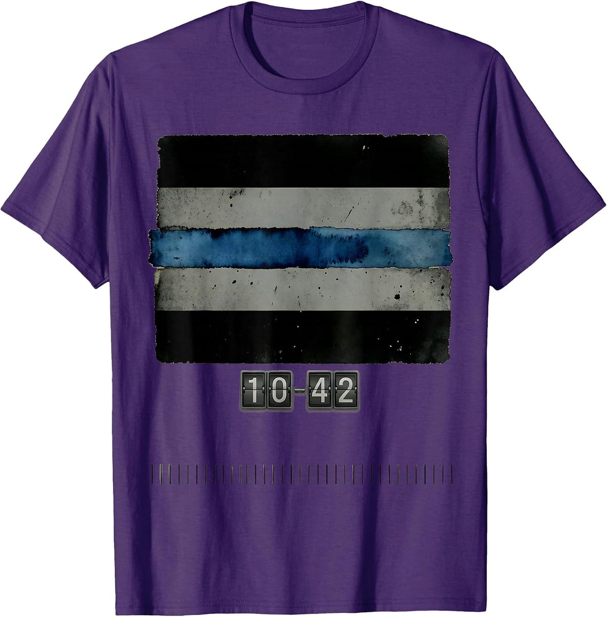 10-42 Vintage Thin Blue Line Police Support Law Enforcement T-Shirt - Purple