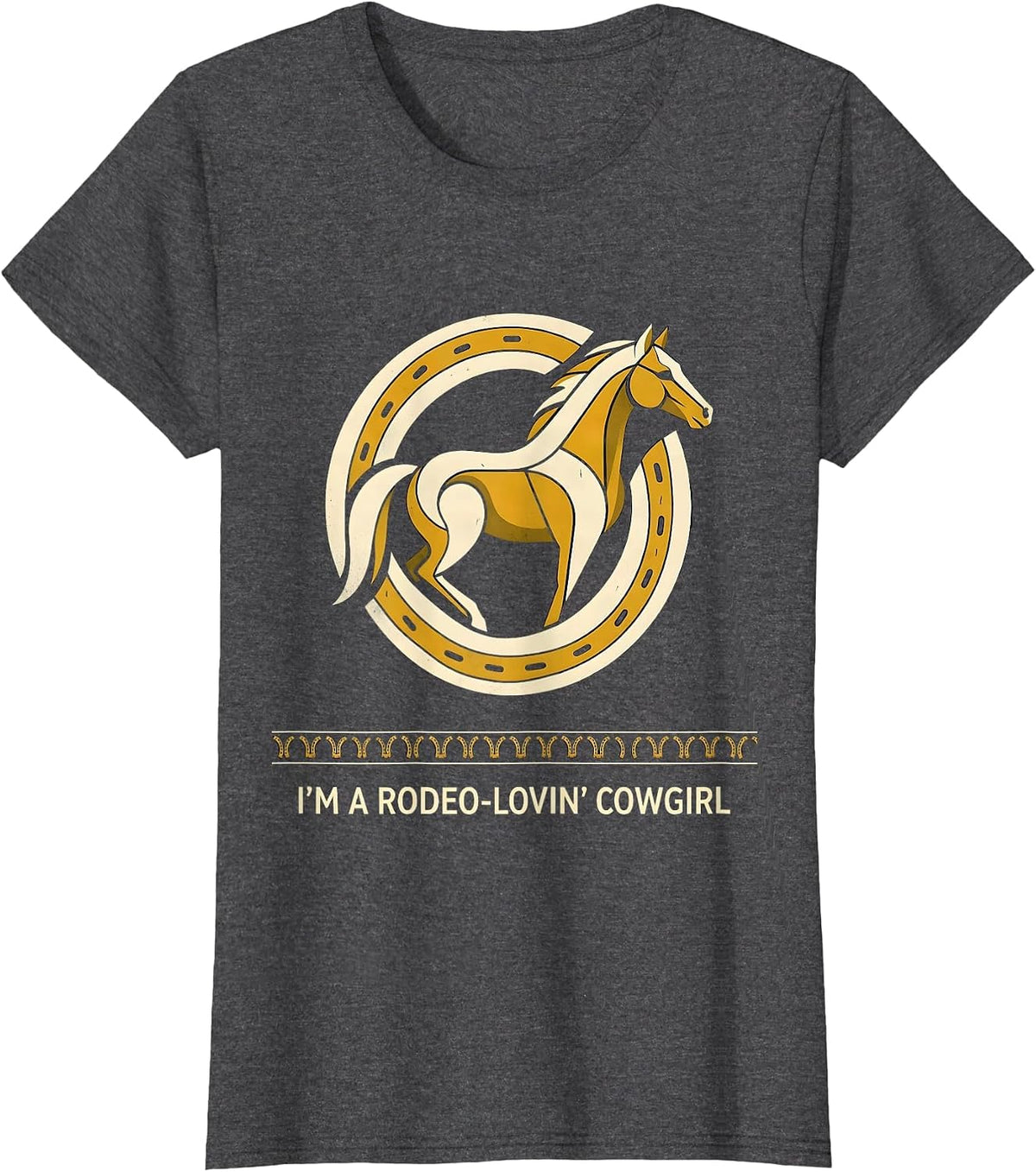 Women's I'm A Rodeo-Lovin' Cowgirl Midcentury Modern Western Pride T-Shirt - Dark Heather Grey