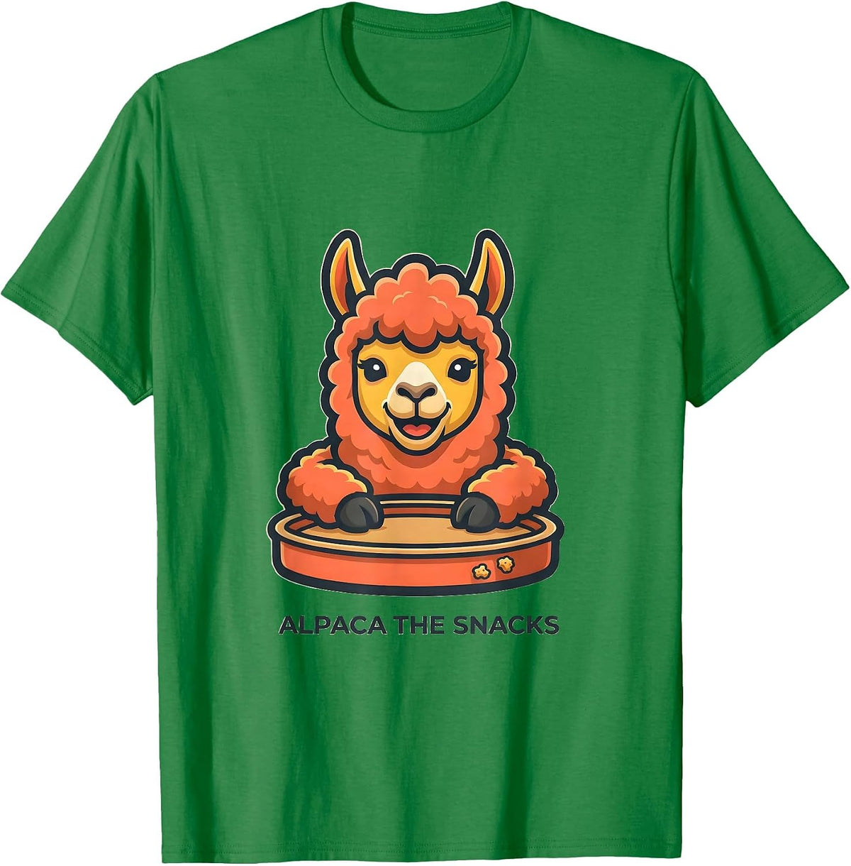Men's Alpaca The Snacks Funny Alpaca Lover Snack Humor T-Shirt - Kelly Green
